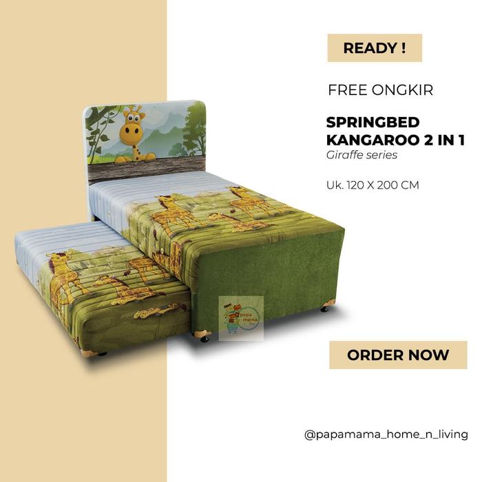 Gambar Kangaroo Springbed 2in1 Kimya - Bed Dorong Fullset 120x200 - Medan dari Papamama Home Living undefined Tokopedia