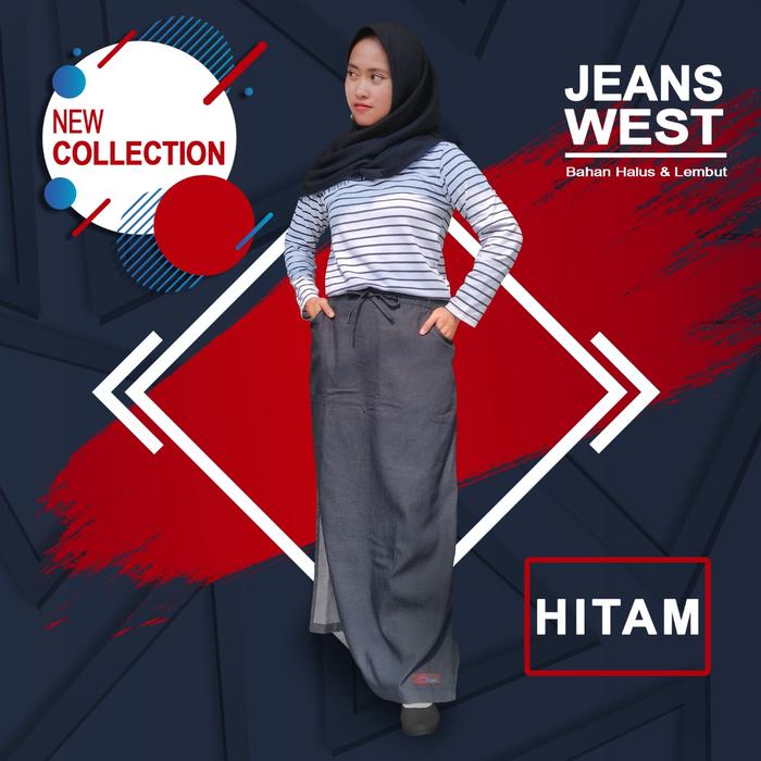Gambar Rok Celana Muslimah Bahan Jeans West Original Rocella - Hitam, M dari Andrie Gallery undefined Tokopedia