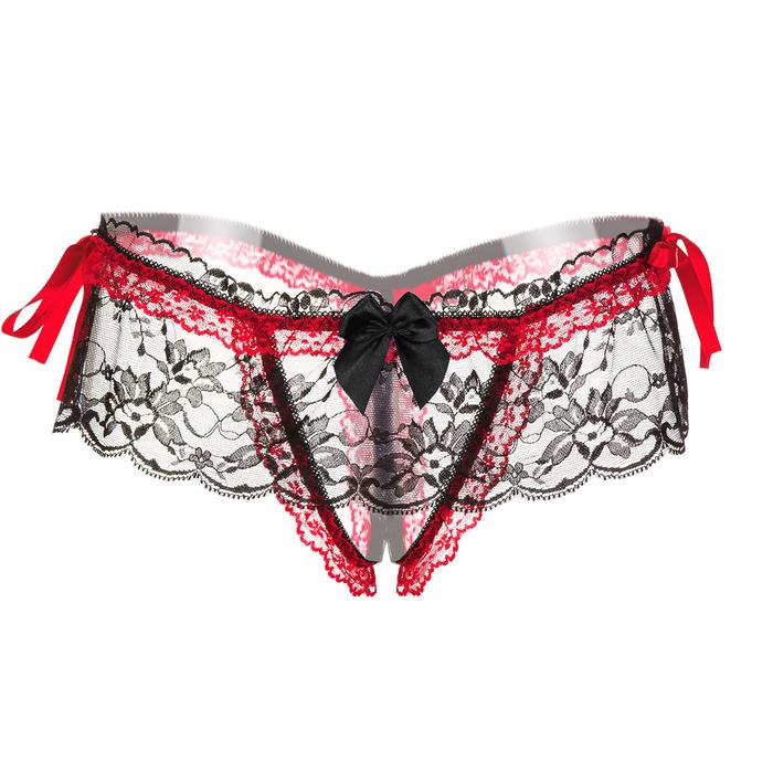 Gambar G-String Celana Dalam Terbuka Sexy Open Crotch Bikinis Lingerie C057 - Merah dari Dezenna undefined Tokopedia