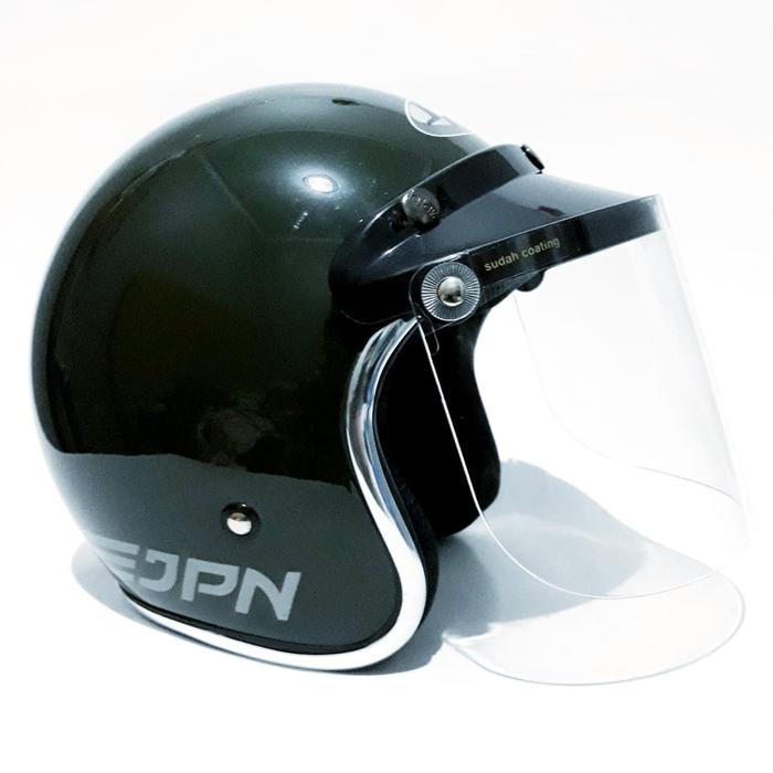 Gambar Helm Bogo Jpn Army Gloss List Chrome - Flat Bening, Size XL dari alawi helm undefined Tokopedia