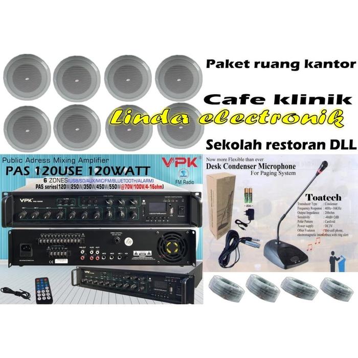 Gambar paket sound system vpk ceiling 8bh buat kantor klinik restoran dan dll dari Linda electronik215 undefined Tokopedia