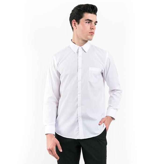 Gambar MANLY Kemeja Slim Fit Girbert White - Putih, XXL dari MANLY Collection undefined Tokopedia