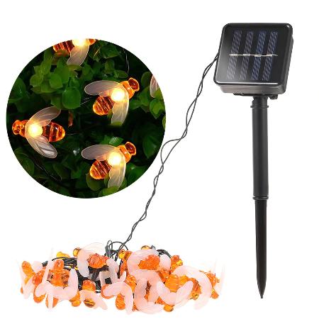 Gambar Lampu LED Lebah Honey Bee Fairy Light Bee Solar Power Panel 50 LED dari G Stores undefined Tokopedia