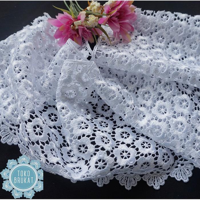Jual Kain Renda Bordir Giper Bunga Besar 11555 Lebar 17 Cm Jakarta Barat Restistastore Tokopedia