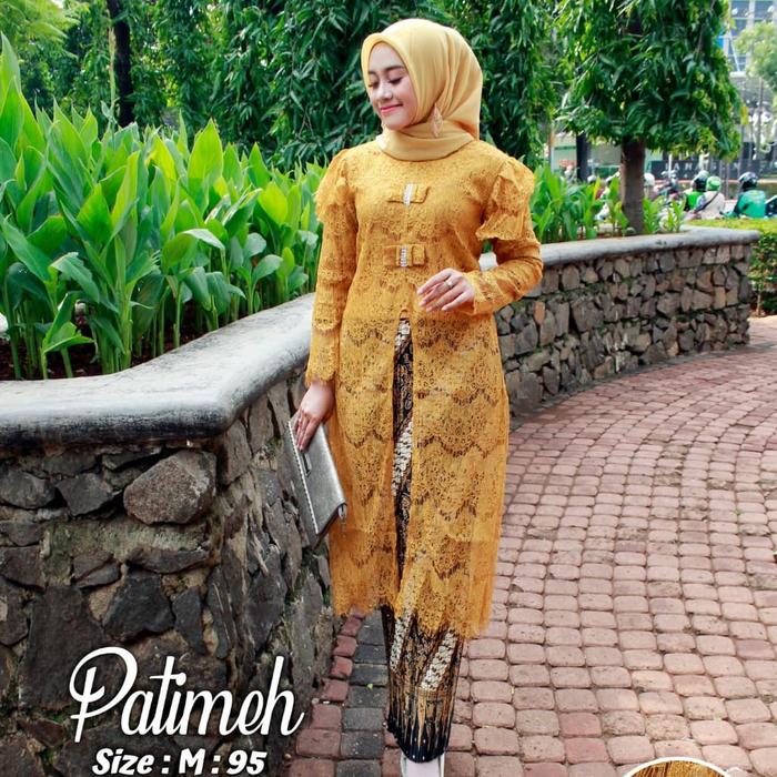 Gambar Setelan Kebaya Modern Brukat Fatimah 5 pilihan warna - Emas, L dari abang sky online undefined Tokopedia