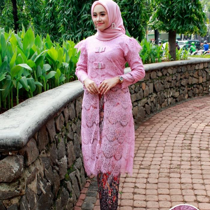Gambar Setelan Kebaya Modern Brukat Fatimah 5 pilihan warna - Merah Muda, XL dari abang sky online undefined Tokopedia