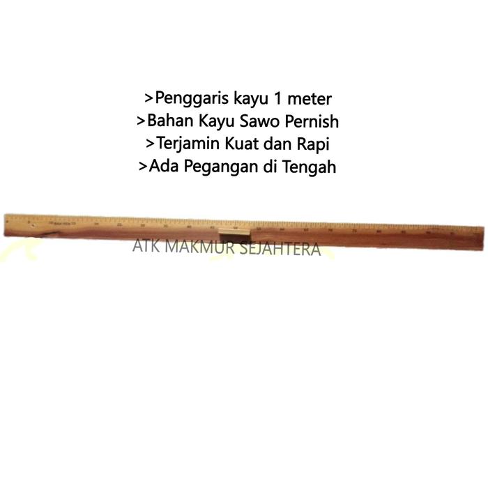 Gambar Penggaris Kayu 1 Meter / 100 CM dari BajuKids&amp;ATK undefined Tokopedia