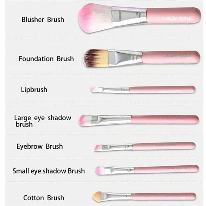 Gambar Kuas Make Up Hello Kitty / Brush Kit Hello Kitty Set 7 in 1 dari Toserba Adzkia undefined Tokopedia
