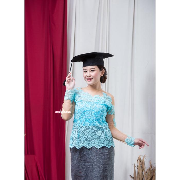 Gambar KEBAYA SARBINA BROKAT SET ROK BATIK KEBAYA WISUDA MODERN TERMURAH - Biru Muda dari SoloKebaya.Net undefined Tokopedia