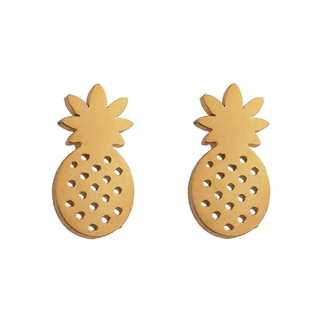 Gambar LRC Anting Tusuk Fashion Pineapple Gold Stainless Steel D44602 dari Toko Aksesoris Online undefined Tokopedia