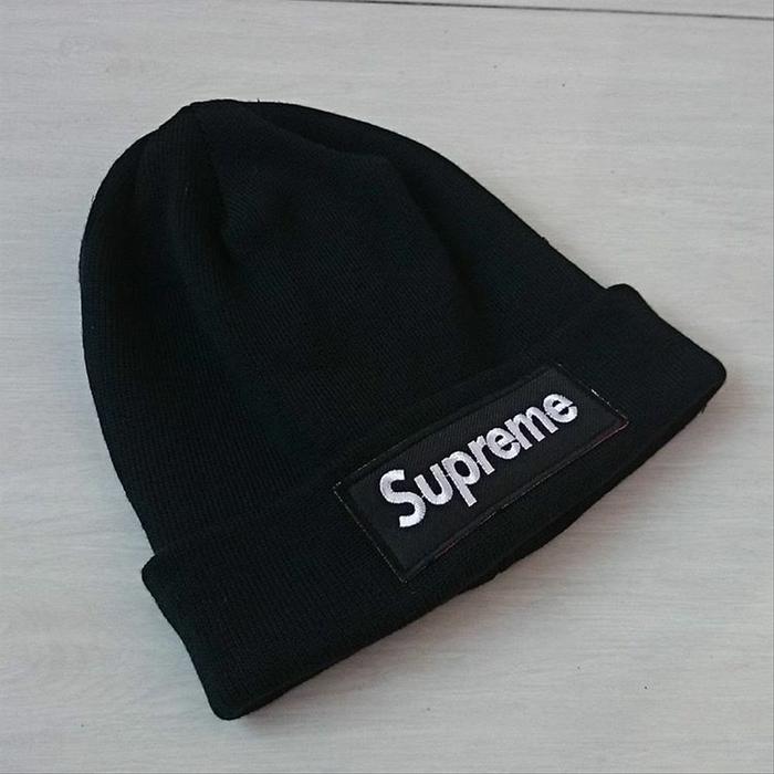 Jual kupluk beanie supreme black - Kota 