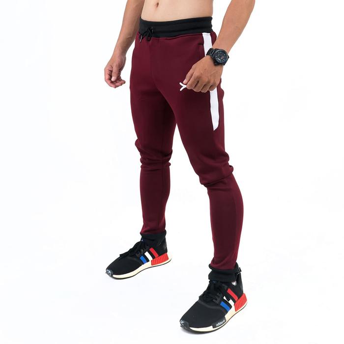 Gambar FLEXZONE Celana Jogger - Maroon - for Gym Running Jogging FCS-008MG - XL dari Flexzone undefined Tokopedia