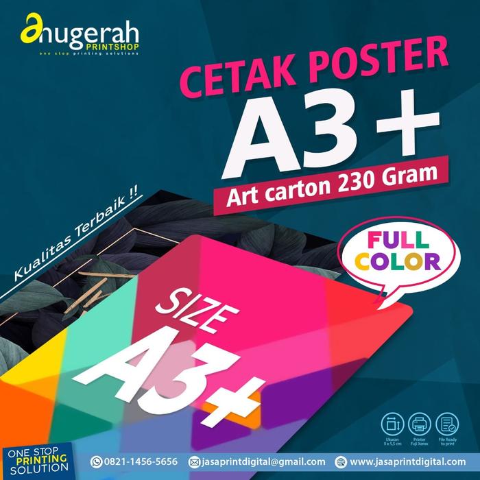 Gambar Cetak Poster A3+ Art carton 230 Gram - A3+, Tanpa Laminasi dari anugerahprintshoppasming undefined Tokopedia