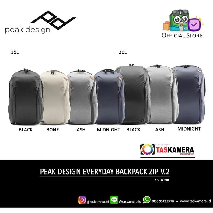 Gambar Peak Design Everyday Backpack Zip 15L V2 NEW - Tas Kamera - Ash dari TasKamera-ID undefined Tokopedia