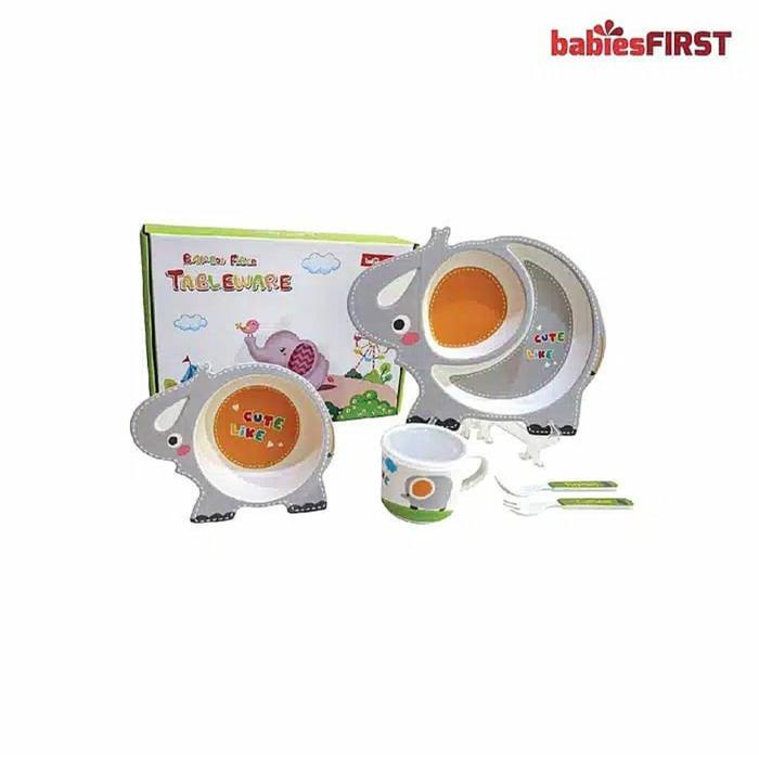 Gambar BABIESFIRST FEEDING SET BAMBOO ANIMAL 3D - Biru dari hollybabyshop undefined Tokopedia