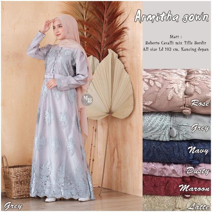 Gambar gamis brokat arlita original / dress brokat / gaun arlita / arlita gn - Abu-abu dari PUTRI BATIK undefined Tokopedia