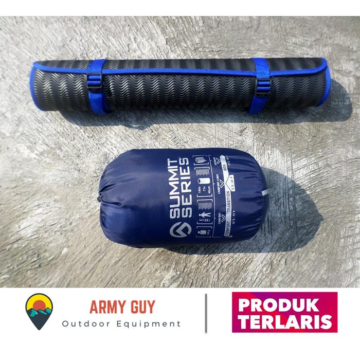 Gambar Paket Sleeping Bag Polar Tebal + Matras Murah Nyaman Berkualitas - Biru dari Army Guy undefined Tokopedia