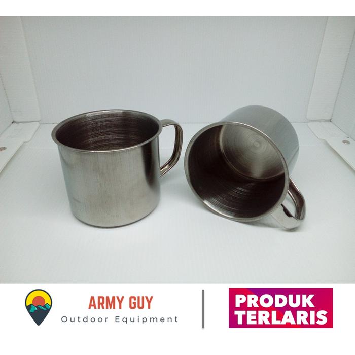 Gambar Cangkir Mug Stainless Outdoor Portable Portabel Camping Kemping Kemah dari Army Guy undefined Tokopedia