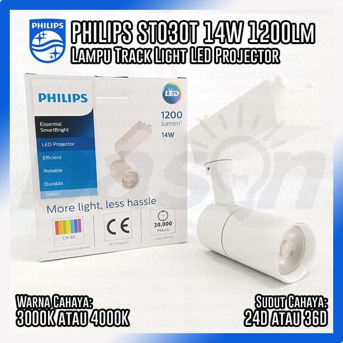 Gambar PHILIPS SmartBright ST030T LED12 14W LED Projector - Lampu Track / Rel - 3000K MB WH dari Bason undefined Tokopedia