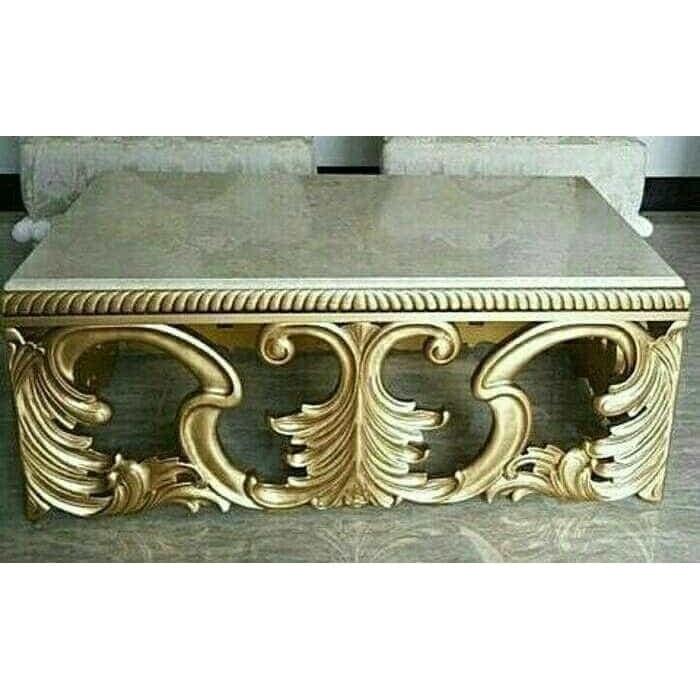 Gambar meja tamu ukir marmer gold dari Cahaya furniture11 undefined Tokopedia