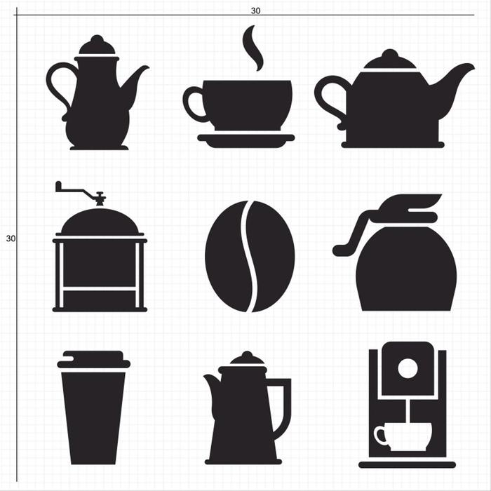 Gambar Sticker Icon Kopi Coffee Sticker Dinding Kaca Cafe Rumah Warung Kopi dari Siladamas undefined Tokopedia