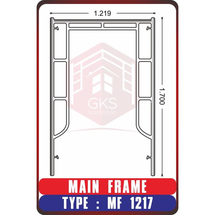 Gambar Main Frame Scaffolding Paint 1217 (Tinggi 170 Cm) dari Golden Kanezka Scafindo undefined Tokopedia