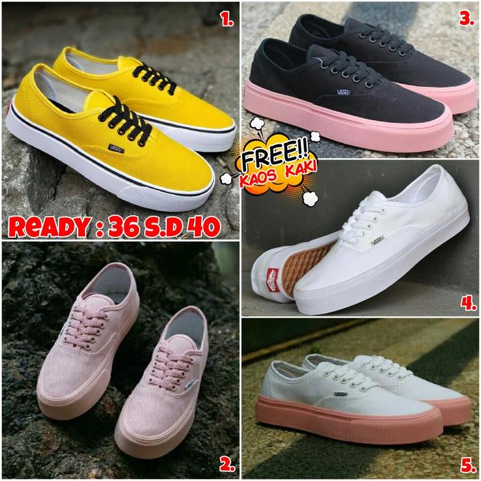 Sepatu Vans Authentic Import Sepatu Sneakers Wanita/ Casual Wanita  TIGA, 36