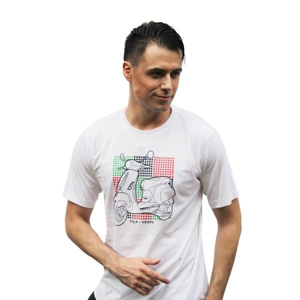 Gambar FILA X VESPA Kaos T-Shirt Pria Sesvan Putih - L dari FILA Official Store undefined Tokopedia
