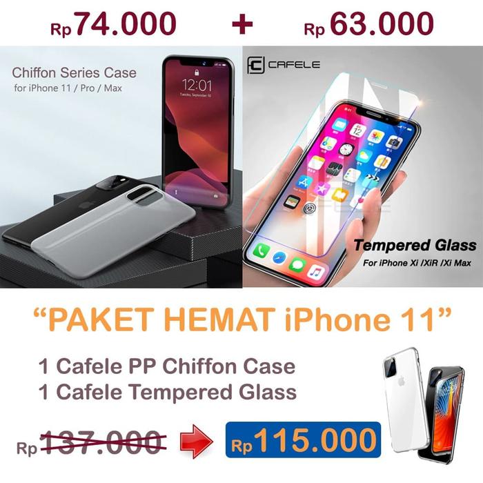 Jual CAFELE Paket Hemat PP CASE Tempered Glass Iphone 11 PRO
