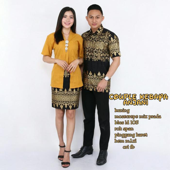 Jual batik couple kebaya pendek Anjani batik sarimbit kebaya