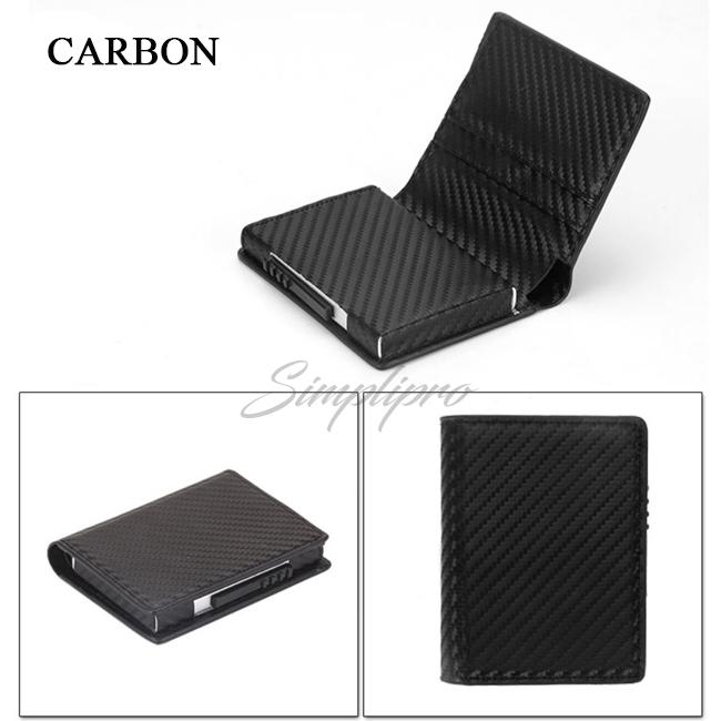 Gambar Dompet Pria Keren Anti RFID Premium Card Holder Modern Mini Wallet - CARBON dari simplipro undefined Tokopedia
