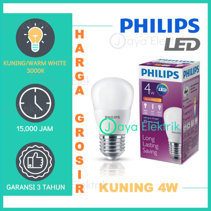 Jual Lampu Philips LED 4 Watt Kuning Warm White 4W 4 W 4Watt