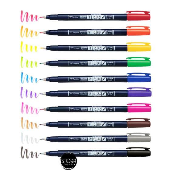 Jual Tombow Fudenosuke Brush Pen Hard Color/Calligraphy red