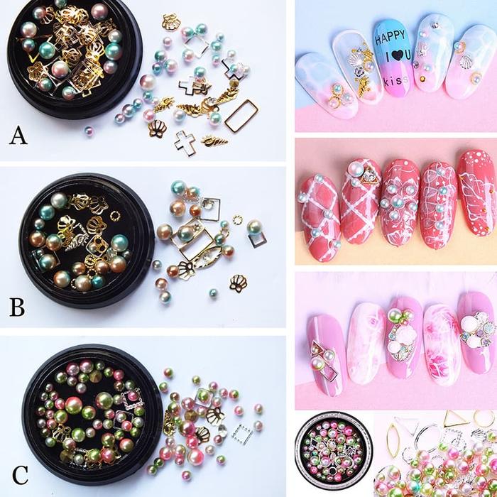 Gambar Manik Mermaid Pearl Mutiara Gradasi Topping Nail Art Isian Resin TPG41 - Kode C dari Queen Sunny undefined Tokopedia