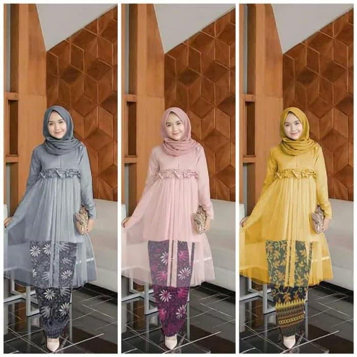 Jual GF Setelan Baju Kebaya Brukat Batik Murah Terbaru Livia