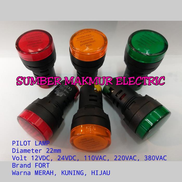 Gambar PILOT LAMP LED / LAMPU INDICATOR LED 22mm - Hijau, 24VAC/DC dari SUMBER MAKMUR ELECTRIC undefined Tokopedia