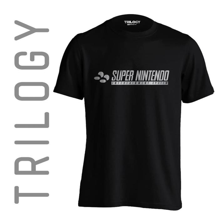 Gambar Kaos Premium Brand TRILOGY Game Super Nintendo Logo Tshirt - Hitam, M dari TRILOGY WEAR undefined Tokopedia
