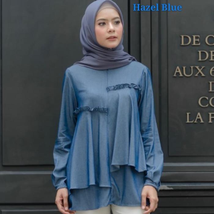 Gambar Davina Blouse by WearingKlamby - Hazel Blue dari kaimmaryam undefined Tokopedia
