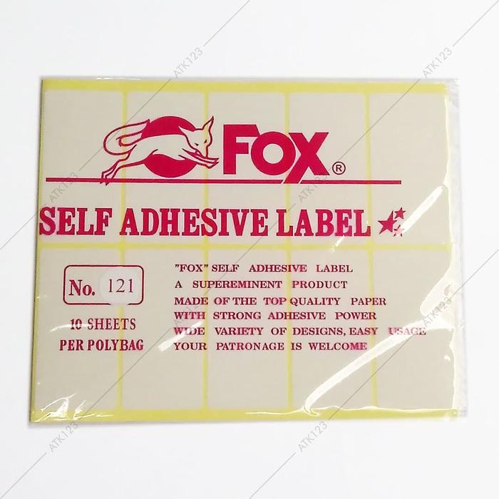 Jual Kertas Label Stiker Fox No 121 Uk 38 X 76 Mm Persegi Panjang Kota Bandung Atk 123 Tokopedia