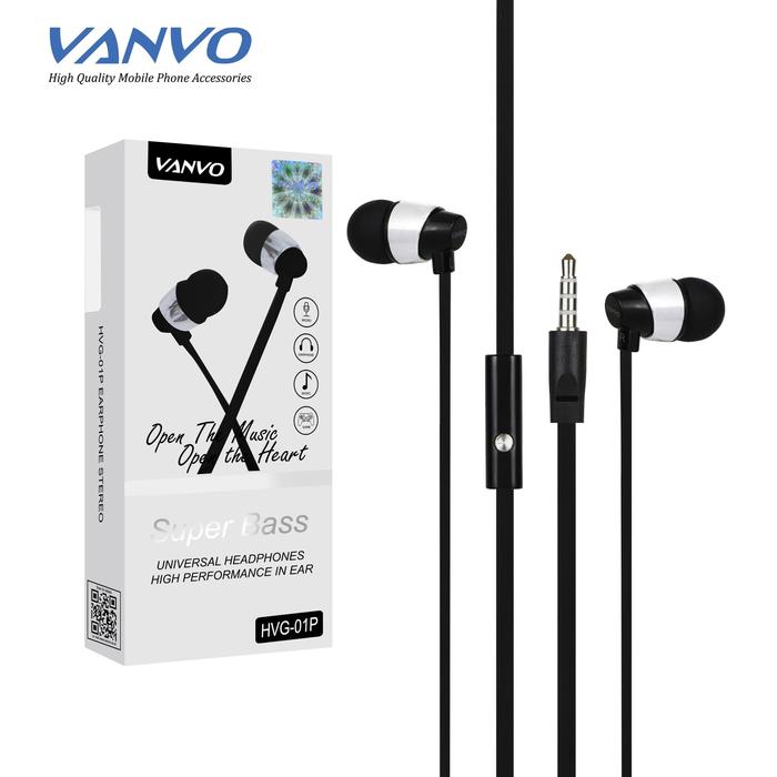 Earphone Super Bass For Music Experts Original Vanvo Bergaransi Putih