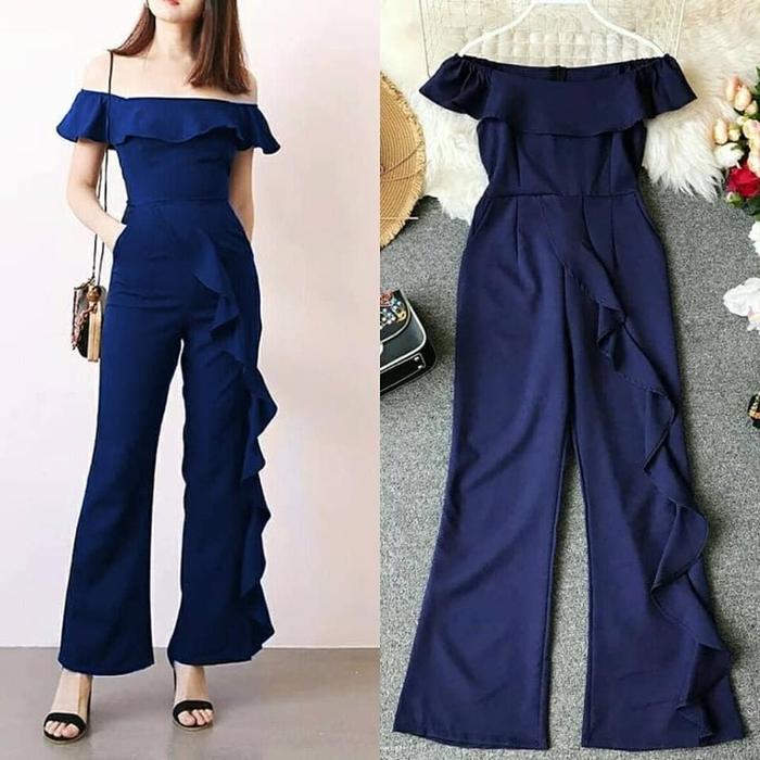 Jumpsuit Sabrina Panjang Rumbai Navy 