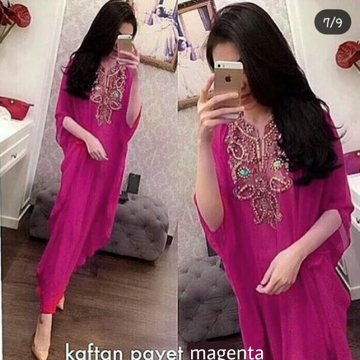 Gambar KAFTAN ALIKA PAYET BORDIR KAFTAN LEBARAN NAGITA SYAHRINI - Fuchsia dari CAMELYAGAMIS undefined Tokopedia