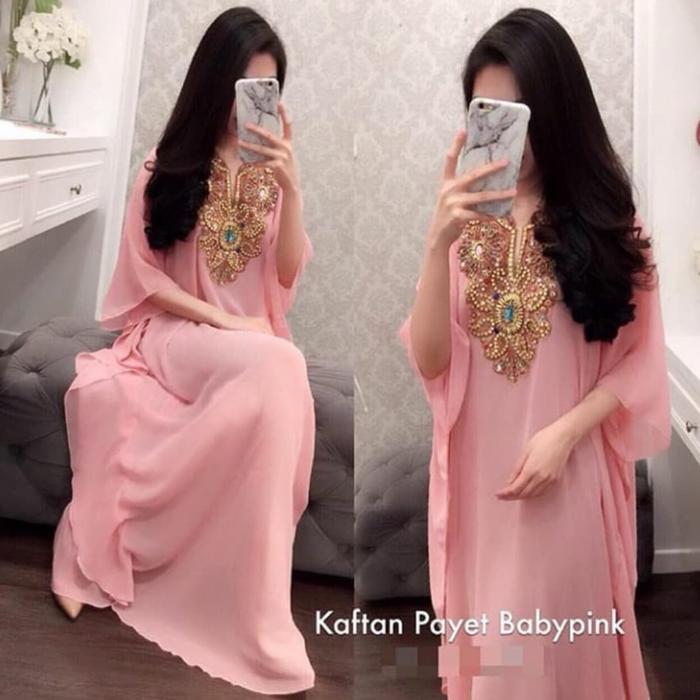 Gambar KAFTAN ALIKA PAYET BORDIR KAFTAN LEBARAN NAGITA SYAHRINI - Merah Muda dari CAMELYAGAMIS undefined Tokopedia