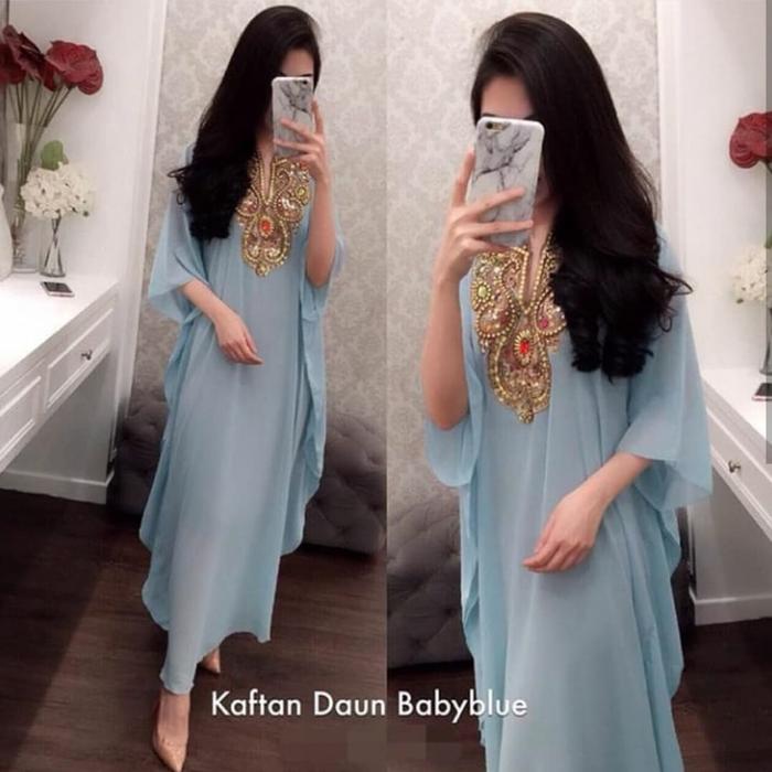 Gambar KAFTAN ALIKA PAYET BORDIR KAFTAN LEBARAN NAGITA SYAHRINI - Biru Muda dari CAMELYAGAMIS undefined Tokopedia
