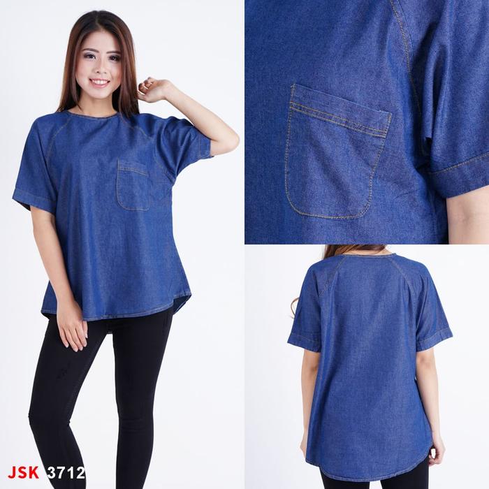 Gambar [4 MODEL] Blouse Wanita Blouse Lengan Pendek Blouse Lengan Panjang - Biru dari Sarang Jeans undefined Tokopedia