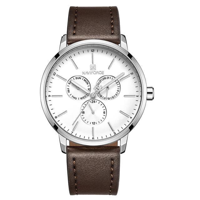 Gambar Naviforce Tali Kulit Multifungsi - Jam Tangan Pria - 3001 - Original - Silver Putih dari Liga.Arloji undefined Tokopedia