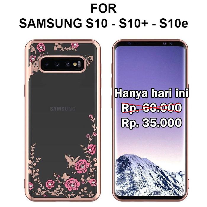 Gambar Tpu flower case Samsung S10 - S10 Plus softcase casing hp cover bunga - Gold, S10 PLUS dari Casing handphone murah undefined Tokopedia