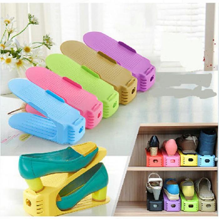 Gambar Rak Sepatu 2 Tingkat Adjustable Hemat Tempat - Shoes Rack Organizer dari Klikmystore undefined Tokopedia
