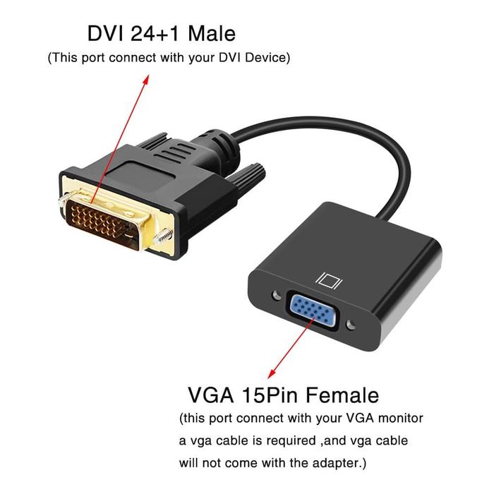 Jual konverter dvi 24+1 to vga aktif dvi-d to vga active
