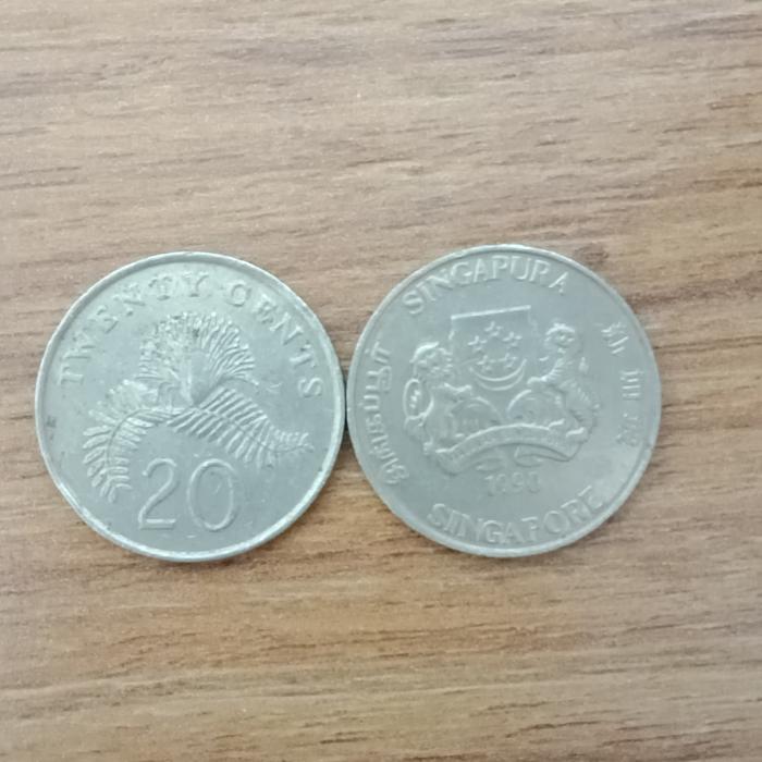 Jual Koin Kuno Koin Singapore 20 Cents Tahun 1990 An Kab Bandung Barat T Cel Story Tokopedia
